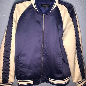 Satin White and Blue Bomber